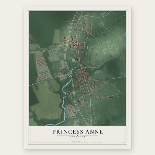 Princess Anne, Maryland map print, the full design