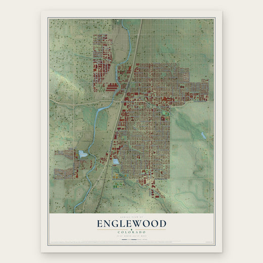 Englewood, Colorado map print, the full design