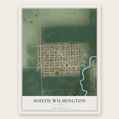 South Wilmington, Illinois map print, the full design