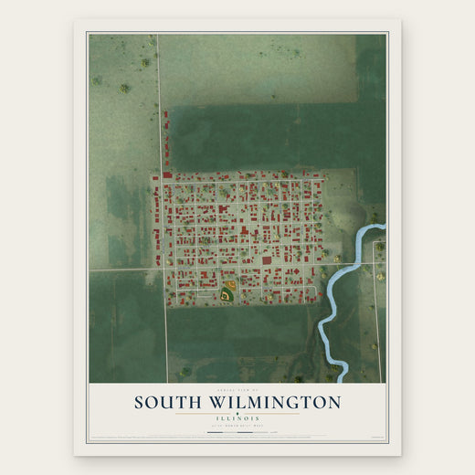South Wilmington, Illinois map print, the full design