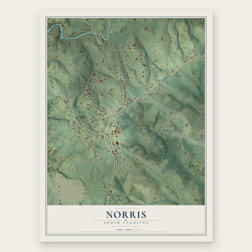 Norris, South Carolina map print, the full design