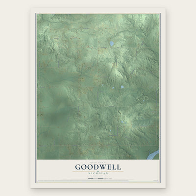 Goodwell, Michigan map print, the full design