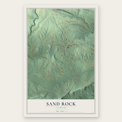 Sand Rock, Alabama map print, the full design