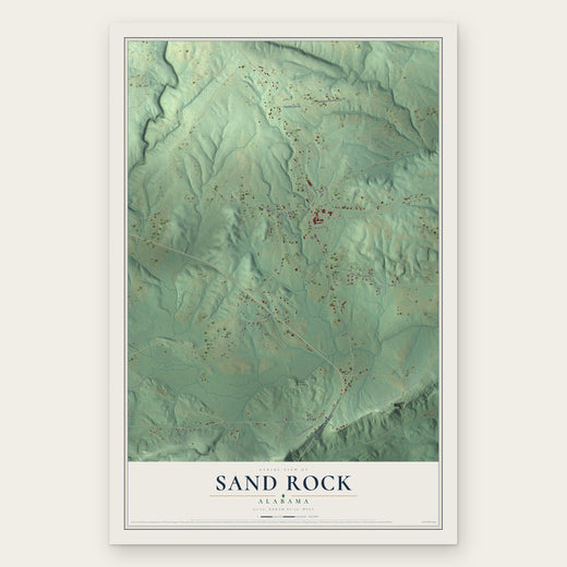 Sand Rock, Alabama map print, the full design