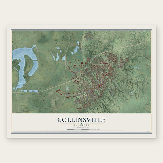 Collinsville, Illinois map print, the full design