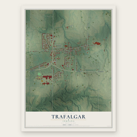 Trafalgar, Indiana map print, the full design