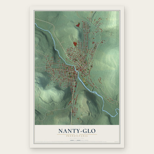 Nanty-Glo, Pennsylvania map print, the full design