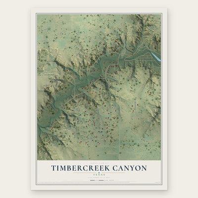 Timbercreek Canyon, Texas map print, the full design