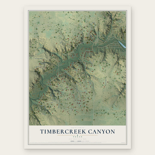 Timbercreek Canyon, Texas map print, the full design