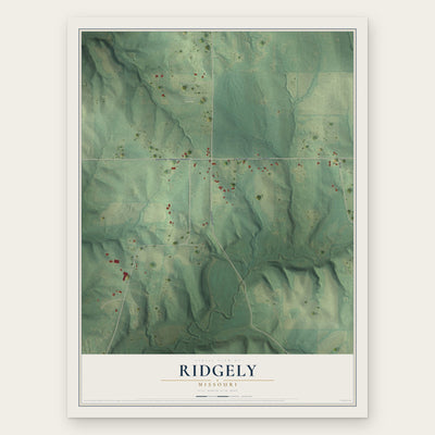 Ridgely, Missouri map print, the full design