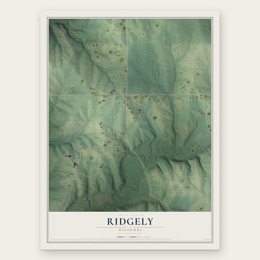 Ridgely, Missouri map print, the full design