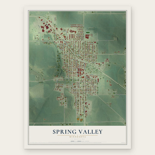 Spring Valley, Minnesota map print, the full design