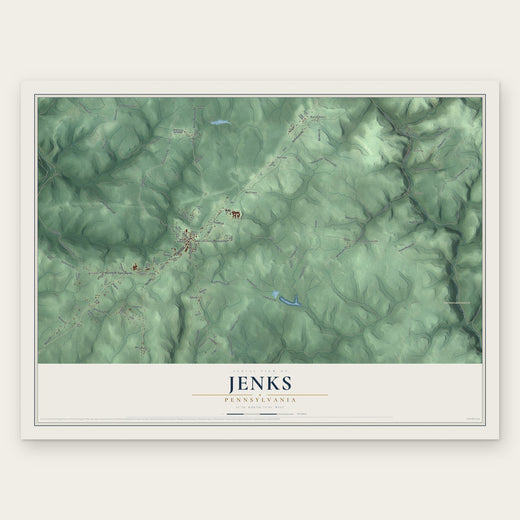 Jenks, Pennsylvania map print, the full design