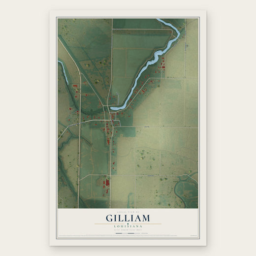 Gilliam, Louisiana map print, the full design