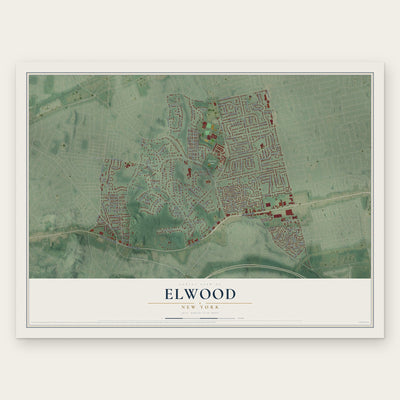 Elwood, New York map print, the full design