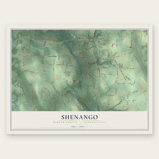 Shenango, Mercer County, Pennsylvania map print, the full design