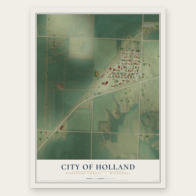 Holland, Minnesota map print, the full design