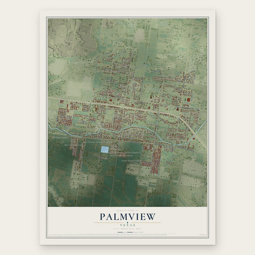 Palmview, Texas map print, the full design