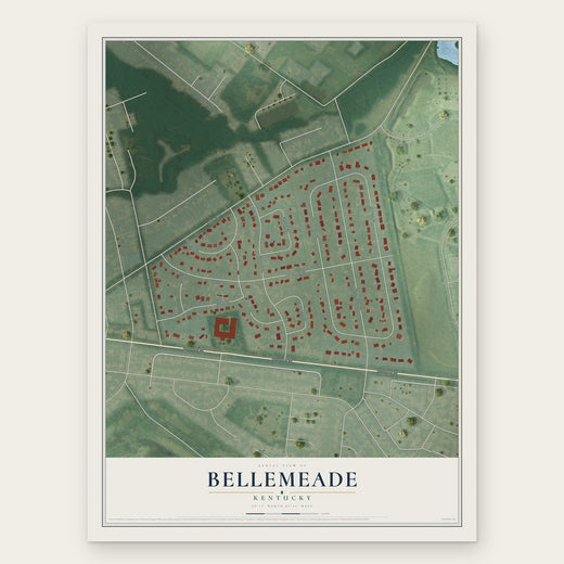 Bellemeade, Kentucky map print, the full design