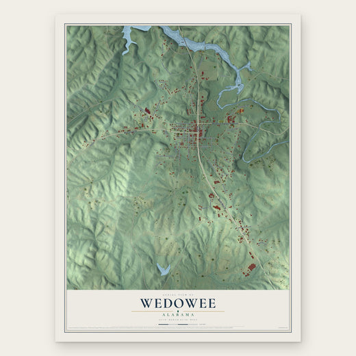 Wedowee, Alabama map print, the full design