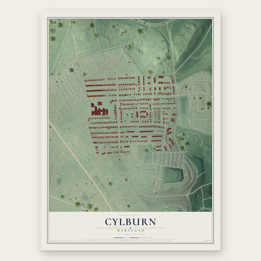Cylburn, Maryland map print, the full design