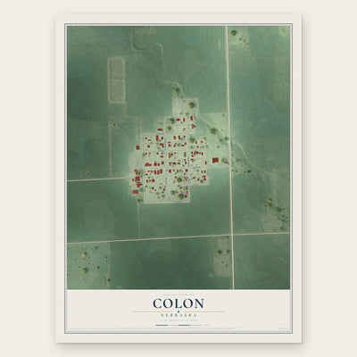 Colon, Nebraska map print, the full design