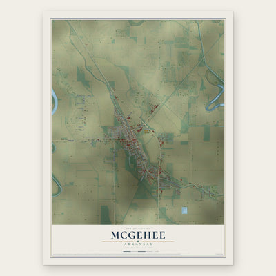 McGehee, Arkansas map print, the full design