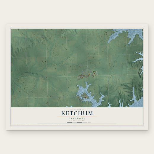 Ketchum, Oklahoma map print, the full design