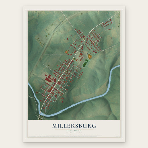 Millersburg, Kentucky map print, the full design