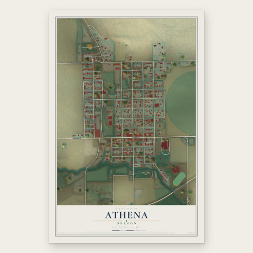Athena, Oregon map print, the full design
