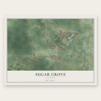 Sugar Grove, Illinois map print, the full design