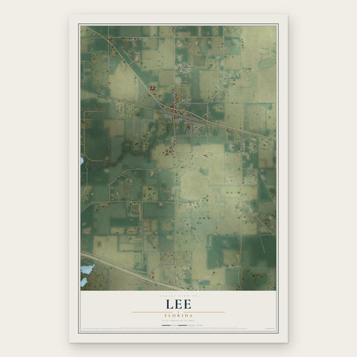 Lee, Florida map print, the full design
