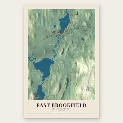 East Brookfield, Massachusetts map print, the full design