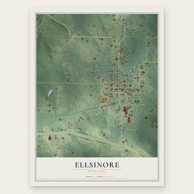Ellsinore, Missouri map print, the full design