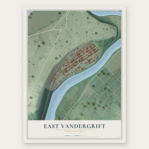East Vandergrift, Pennsylvania map print, the full design