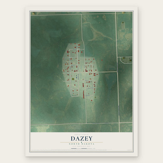 Dazey, North Dakota map print, the full design
