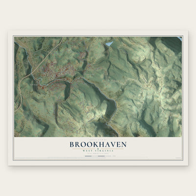Brookhaven, West Virginia map print, the full design