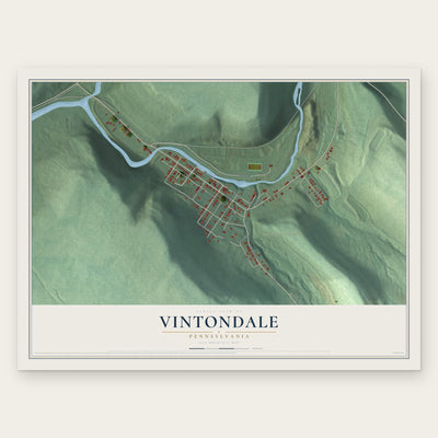 Vintondale, Pennsylvania map print, the full design