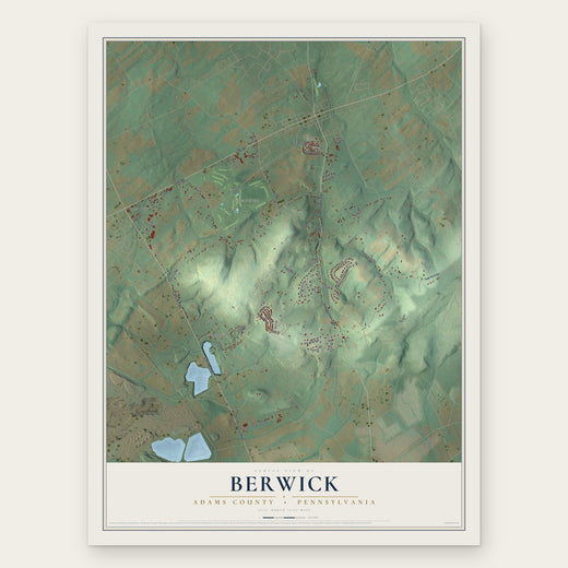 Berwick, Adams County, Pennsylvania map print, the full design