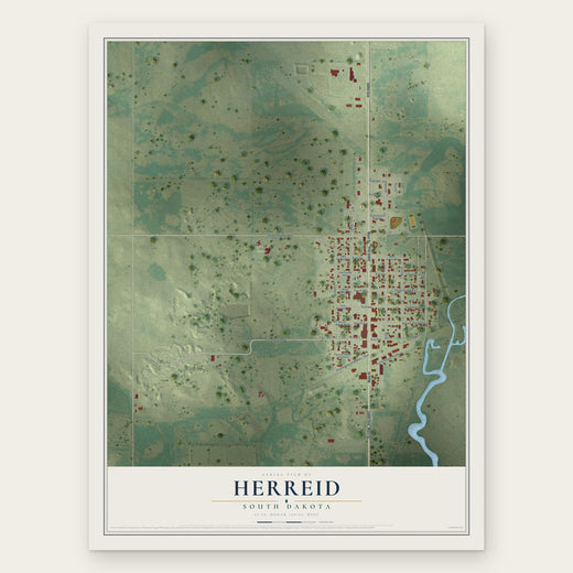 Herreid, South Dakota map print, the full design