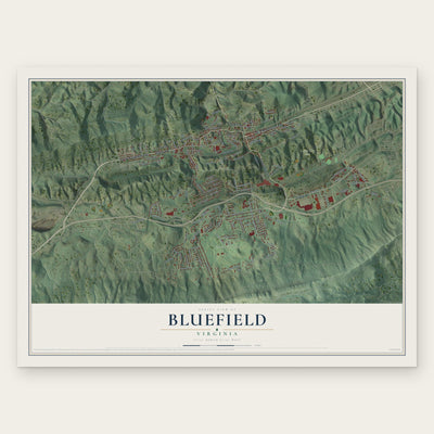 Bluefield, Virginia map print, the full design