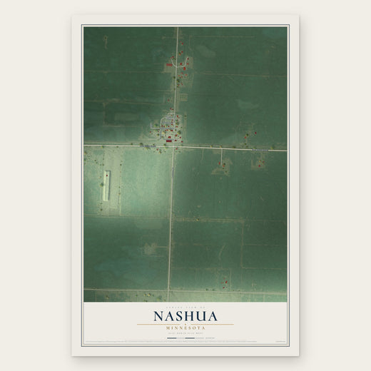 Nashua, Minnesota map print, the full design