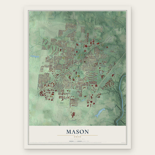 Mason, Ohio map print, the full design