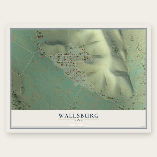 Wallsburg, Utah map print, the full design