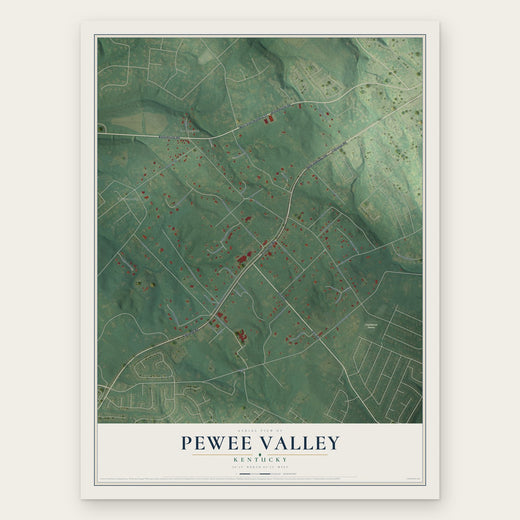 Pewee Valley, Kentucky map print, the full design