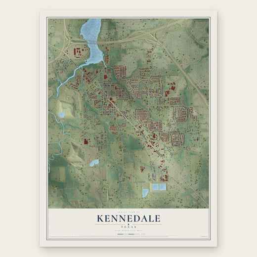 Kennedale, Texas map print, the full design