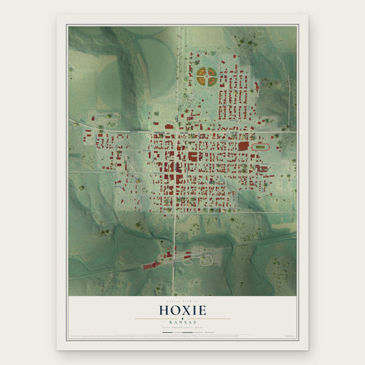 Hoxie, Kansas map print, the full design