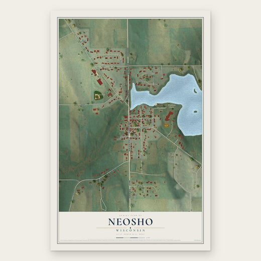 Neosho, Wisconsin map print, the full design