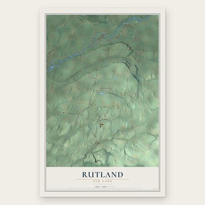 Rutland, New York map print, the full design