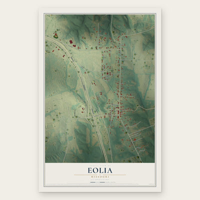 Eolia, Missouri map print, the full design